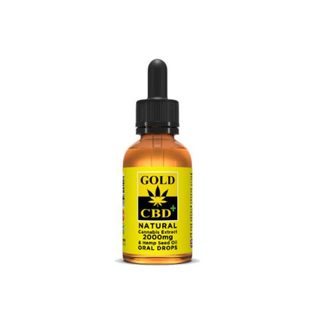 Gold CBD 2000mg CBD Cannabis Extract Hemp Seed Oil 30ml - GU PAK