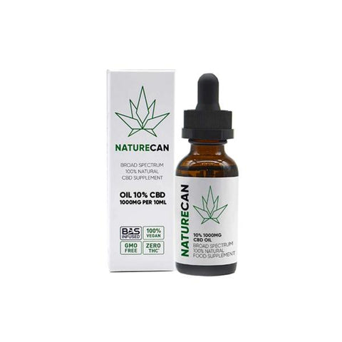Naturecan 10% 1000mg CBD Broad Spectrum MCT Oil 10ml - GU PAK