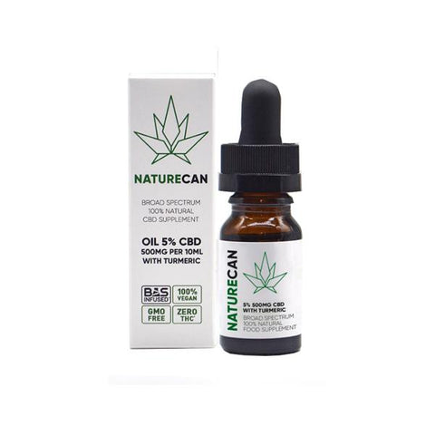 Naturecan 5% 500mg CBD Turmeric Broad Spectrum MCT Oil 10ml - GU PAK