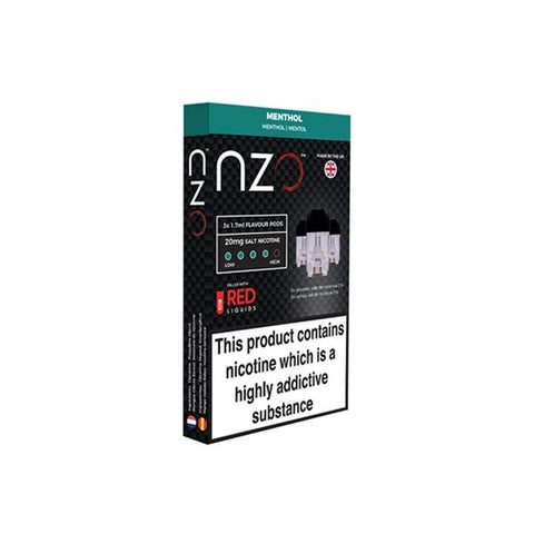 NZO 20mg Salt Cartridges with Red Liquids Nic Salt (50VG/50PG) - GU PAK