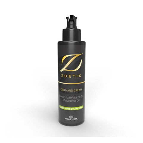 Zoetic 300mg CBD Hand Cream 100ml - Lemongrass & Ylang Ylang - GU PAK