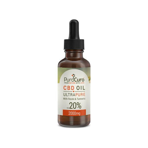 PuroCuro 20% Ultra Pure 2000mg CBD Oil 10ml - GU PAK