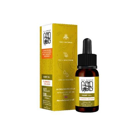 All Round CBD 500mg Turmeric Infused CBD Oil 10ml - GU PAK