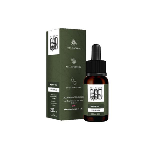 All Round CBD 250mg CBD Full Spectrum Hemp Oil 10ml - GU PAK