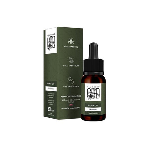 All Round CBD 500mg CBD Full Spectrum Hemp Oil 10ml - GU PAK