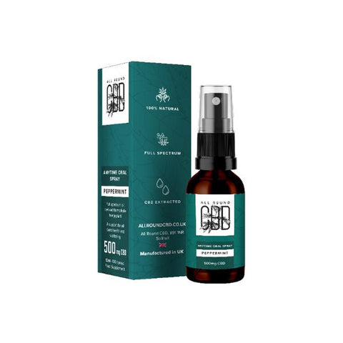 All Round CBD 500mg Anytime CBD Oral Spray 10ml - GU PAK