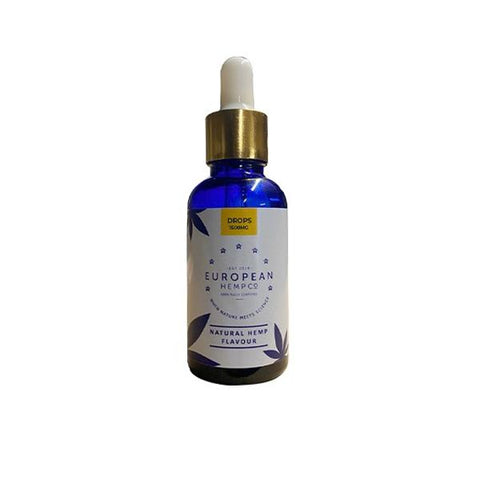 European Hemp Co 1500mg CBD Natural Hemp Flavour CBD oil 30ml - GU PAK