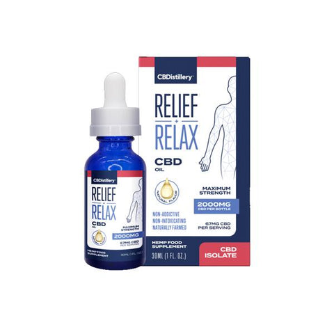 CBDistillery 2000mg CBD Relief + Relax Oil Max 30ml - GU PAK