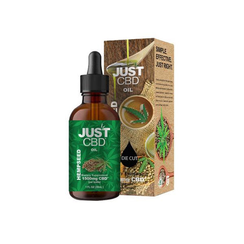 Just CBD Hemp Seed Oil 1500mg CBD 30ml - GU PAK