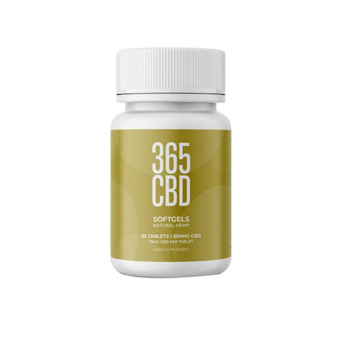 365CBDNatural Softgels 300mg CBD 30 Tablets - GU PAK