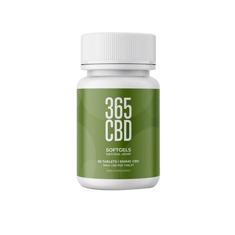 365CBD Natural Softgels 900mg CBD 30 Tablets - GU PAK