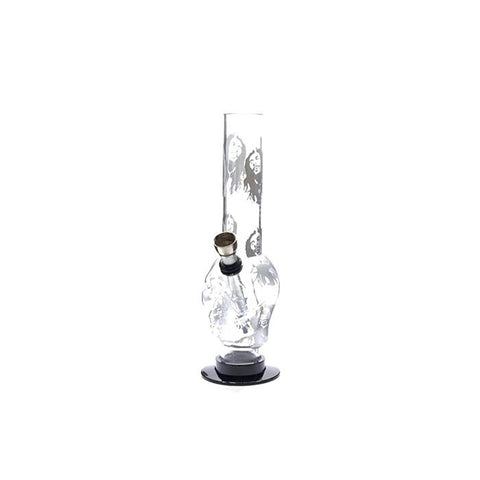 12 x 20cm Bob Marley Design Small Acrylic Bong- FDP - GU PAK