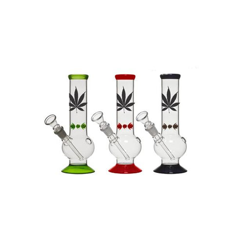 12 x 25cm Small Lead Design Glass Bong - GB42 - GU PAK