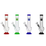 12 x 8" Small Leaf Design Glass Bong - GB48 A - GU PAK
