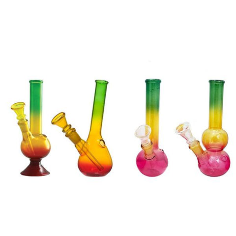 10 x 8" Rasta Colour Small Glass Bong - GB49 - GU PAK