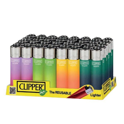 40 Clipper Classic Metallic Gradient Lighters - GU PAK
