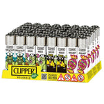 40 Clipper Refillable Printed Design Classic Lighters - GU PAK