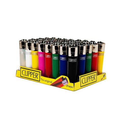 40 Clipper Solid Colour Refillable Classic Lighters - CP115UKH - GU PAK