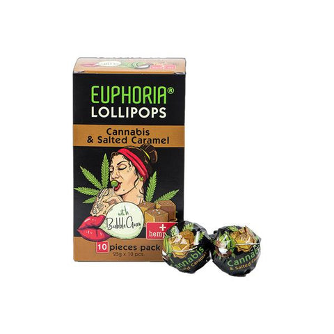 Euphoria Cannabis Lollipops - Cannabis & Salted Caramel - GU PAK
