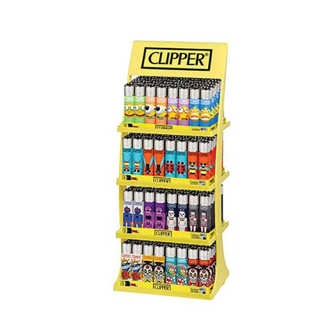 Clipper 4 Tier Filled Display - 180 Mixed Design Lighters - CL31045UKH - GU PAK