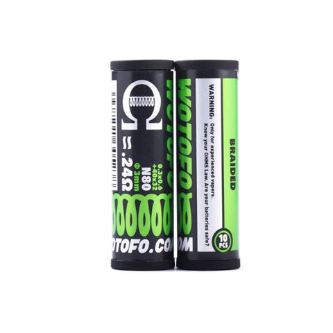 Wotofo Pre-Built Coils  0.24 Ohm Braided - GU PAK