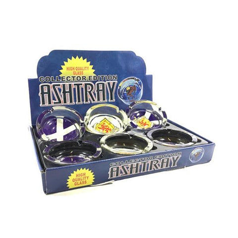 6 x Collector Edition Mixed Design Glass Ashtrays - SA-8047 - GU PAK