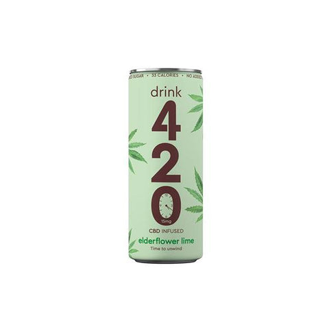 Drink 420 CBD 15mg Infused Sparkling Drink - Elderflower Lime - GU PAK