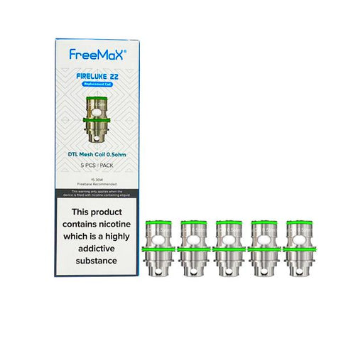 FreeMax Fireluke 22 Replacement Mesh Coils MTL 1.5ohms/DTL 0.5ohms - GU PAK