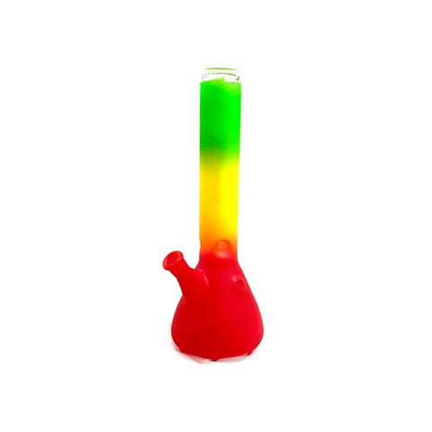 6 x 12" Frosted Rasta Glass Bong - GWP 12 - GU PAK