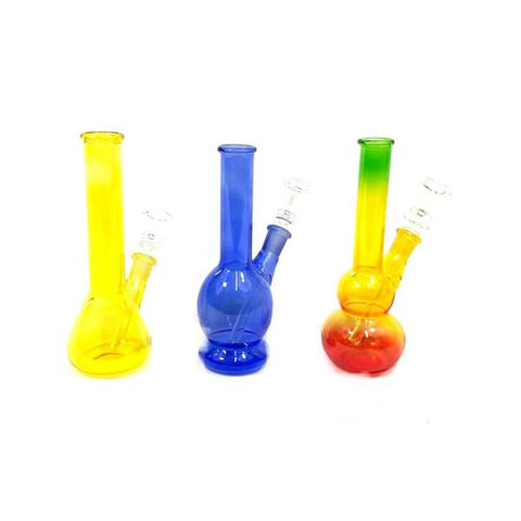 6 x 7" Small Mixed Colours Glass Bong - GWP 7 Mix - GU PAK