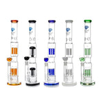 24cm Diamond Haze Dual Percolator Glass Bong -  XD37 - GU PAK