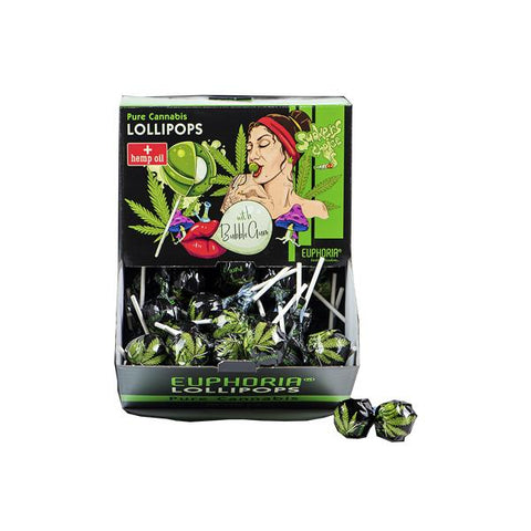 Euphoria Pure Cannabis Lollipops with Bubble Gum - Big Pack 25g x 100pcs - GU PAK