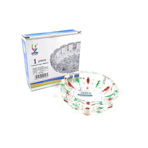 Qianli Natural Type  Multi-colour Round Glass Ashtray- G1021-4 - GU PAK