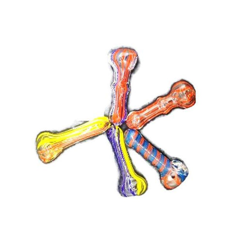 6 x Rainbow Mix Colour Glass Spoon Pipe - IP3 - GU PAK