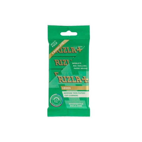 5 Pack Green Regular Rizla Rolling Papers (Flow Pack) - GU PAK