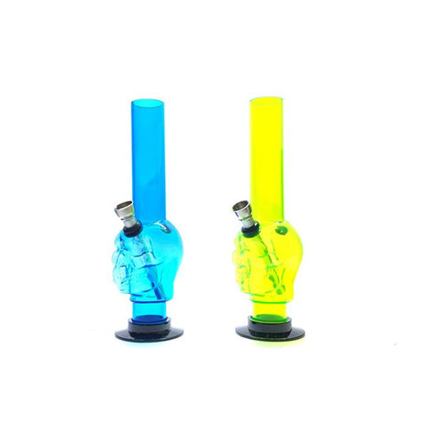 12 x 24cm Small Skull Design Acrylic Bong - FD11 - GU PAK