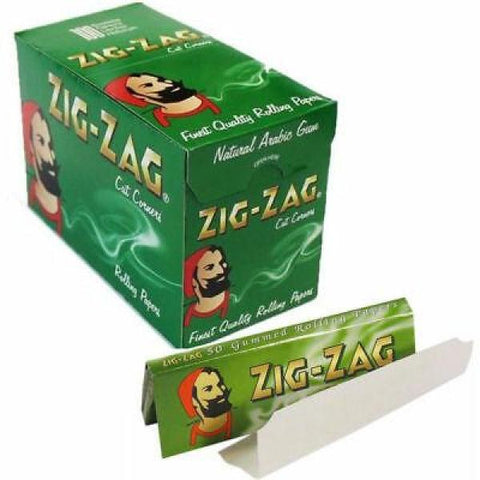 100 Zig-Zag Green Regular Size Rolling Papers - GU PAK