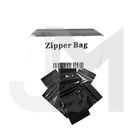 5 x Zipper Branded  30mm x 30mm Black Bags - GU PAK